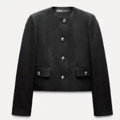 ZARA ショート丈ジャガードブレザー S ザラ