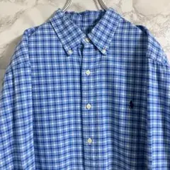 ラルフローレン　ワンポイント刺繍　ボタンダウンシャツ　ライトブルー　ＸＬ