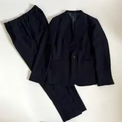 【洗える】アンカーウーマン ノーカラージャケット パンツスーツ セットアップ