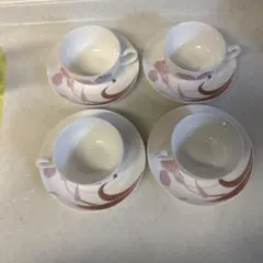 Noritake ボーンチャイナ 花柄　カップ&ソーサー4客