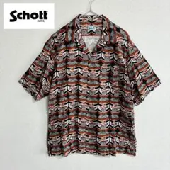 大きいサイズL】ショット オープンカラー刺繍キューバシャツ レーヨン