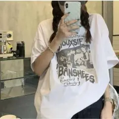 SHIEN シーイン Tシャツ 春夏 白 ホワイト ロゴ プリント ストリート