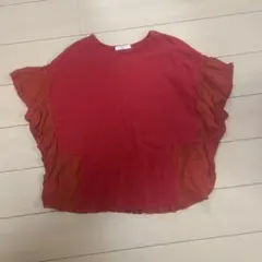 chocol raffine robe フリル袖 半袖Tシャツ レッドのサムネイル