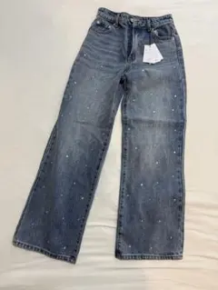 GRL ビジューストレートデニムパンツ Sサイズ