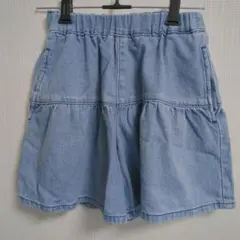 GU ライトブルーデニム ティアードハーフパンツ 140cm