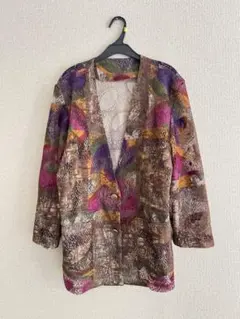カラフル レースジャケット 古着 透け感あり Fサイズ