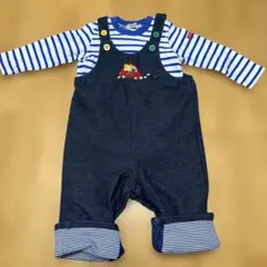 ミキハウス オーバーオール＆シャツセット70~80のサムネイル