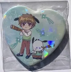 カードキャプターさくら サンリオ コラボ ハート缶バッジ 小狼×ポチャッコ