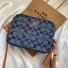 新品 未使用 COACH コーチ バッグ デニム シグネチャー ロゴ C8666