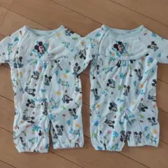 ミッキーマウス ツーウェイオール 2枚セット 新生児 双子 50-60