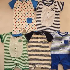 ロンパース 5点セット 星柄 ストライプ