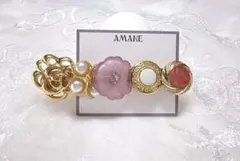 【No.39】ピンク ヘアクリップ バレッタ