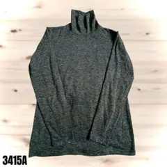 GLOBALWORK ダークグレー タートルネックニット 長袖　3415