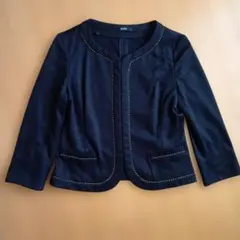 ROPÉ ネイビー ノーカラージャケット