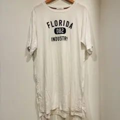 【Thevon】ゼヴォン ロゴプリント ロングTシャツ ワンピース M 白 綿混のサムネイル