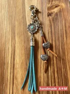 タッセルキーホルダー、ターコイズ