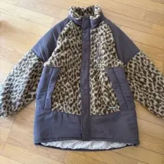 nico and... アソートWARMボアジャケット L ブラウンレオパード