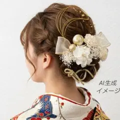 髪飾り【6328】ドライフラワー　結婚式　成人式　卒業式　七五三　前撮　振袖　袴