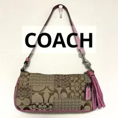 COACH コーチ アクセサリーポーチ シグネチャー ピンク ワンショルダー