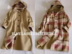 美品 ブルーレーベルクレストブリッジ ダブルフェイスコート 38 チェック
