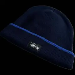 “刺繍ロゴ” old stussy 紺タグ ビーニー USA製 90s 紺