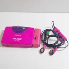 aiwa HS-PS008 トランスパレントピンク カセットプレーヤー - メルカリ