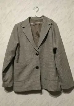 グレー系チェック ダブルボタンジャケット