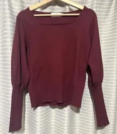 AZUL BY MOUSSY バーガンディ パフスリーブニット