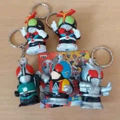 仮面ライダー ソフトビニール キーホルダー5体セット(ダブり1体あり)　希少品