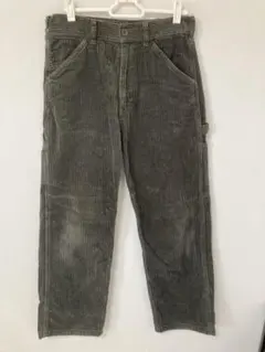 GUグレー コーデュロイ カーゴパンツ