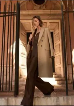 ZARA　ザラ　マンテコ　ベージュ ダブルブレスト ロングコート 新品タグ付き