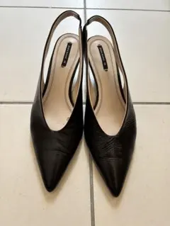 ZARA ポインテッドトゥ ミュール パンプス　ブラック