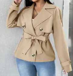 ベージュ トレンチコート風ジャケット