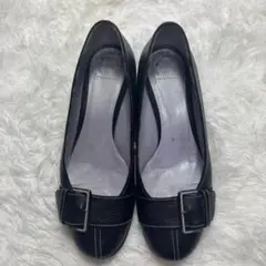 フルラ 本革 バックルパンプス ブラック EU36 イタリア製 箱付【136】のサムネイル