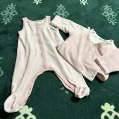 プチバトー　　ベビーパジャマ&カーディガン セット 60cm ピンク