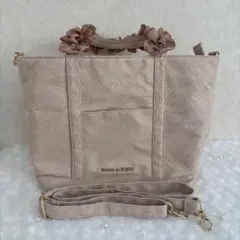 メゾンドフルール レースフリルハンドルスクエアトートバッグ