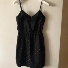 ロキシー　リボン柄　キャミワンピース　ミニワンピ　ブラック　チュニック　ROXY