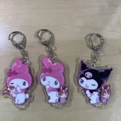 マイメロディ・クロミ アクリルキーホルダー 3個セット、うさっぴー