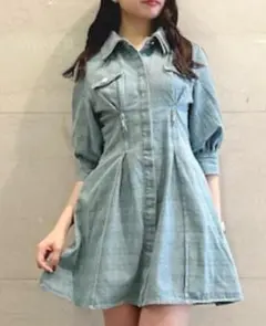 dazzlin ジップシェイプミニシャツワンピース Mサイズ