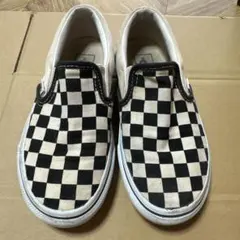 VANS チェッカーパターン スリッポン　キッズ　19cm