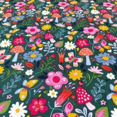 ☆Hobby Lobby プリント生地 ハギレ 蝶々 きのこ 花柄　1m