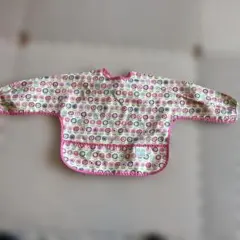 Bumkins お食事エプロン 長袖 防水 花柄　ピンク　バンキンス