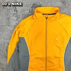 00s NIKE ナイキ ナイロンジャケット 古着 刺繍 スウッシュ 黄色 L