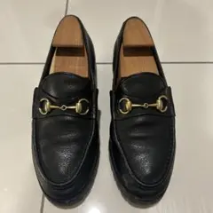 ✨美品✨GUCCI/グッチ/ホースビットローファー/シボ革/革靴/ゴールド金具