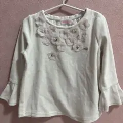 ピアノ 花モチーフ 長袖カットソー 120