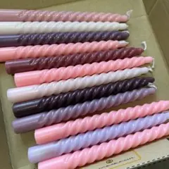 多色ツイストキャンドルセット 20本