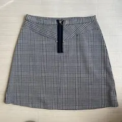 MAX&Co. グレンチェック柄スカート XL 白×青×グレー
