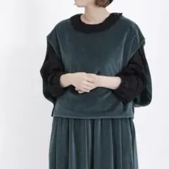 サマンサモスモス 2WAYベスト ジレ 重ね着 ナチュラル ベロア ゆったり
