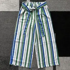 【美品】ワイドパンツ　青　緑　白　ブルー　グリーン　ホワイト　さわやか