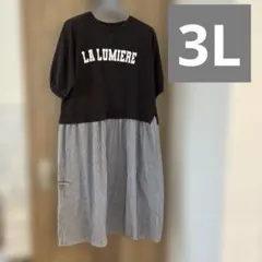 LA LUMIERE 半袖カットソーワンピース 大きいサイズ3L